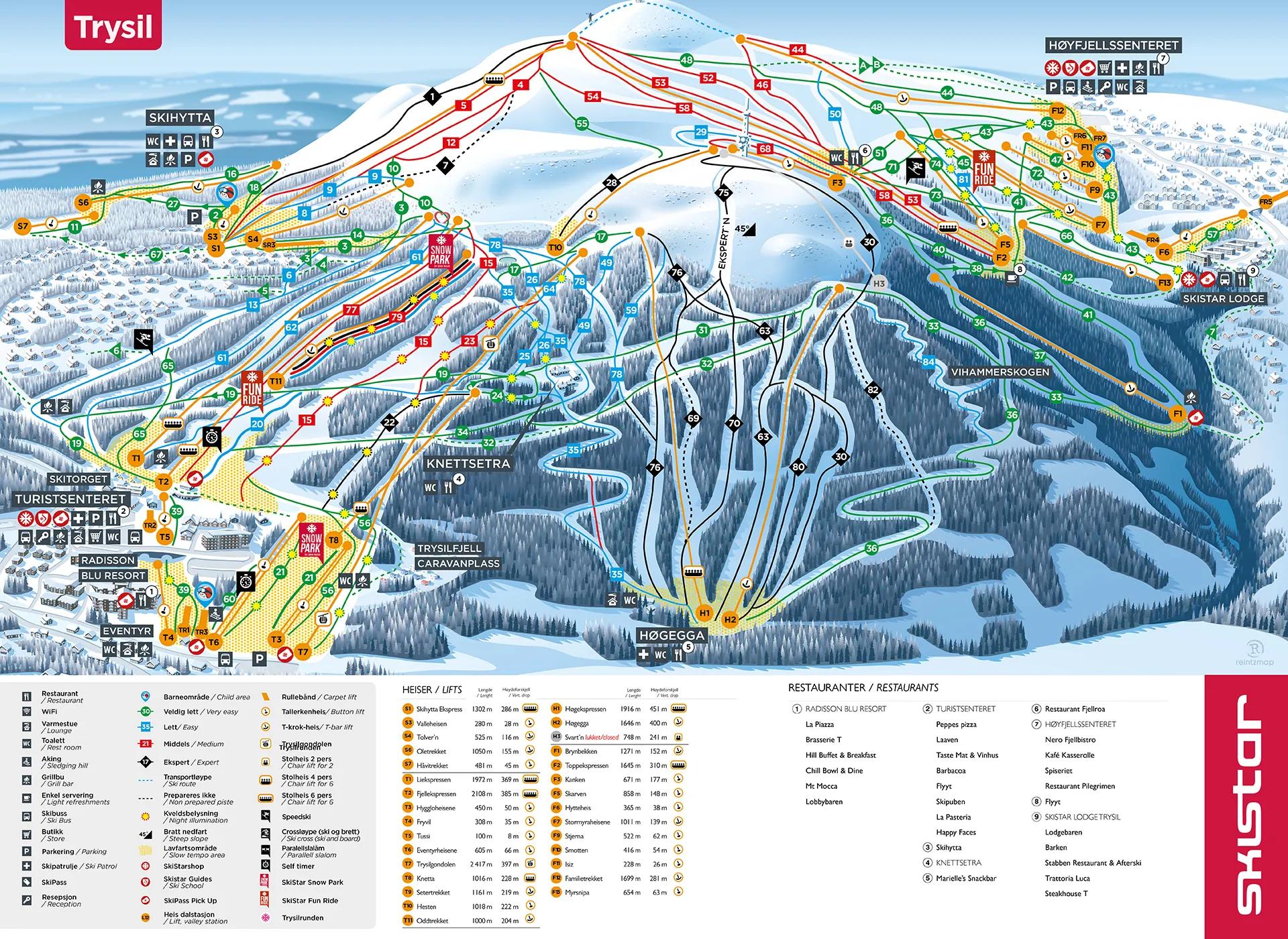 Ski trail map